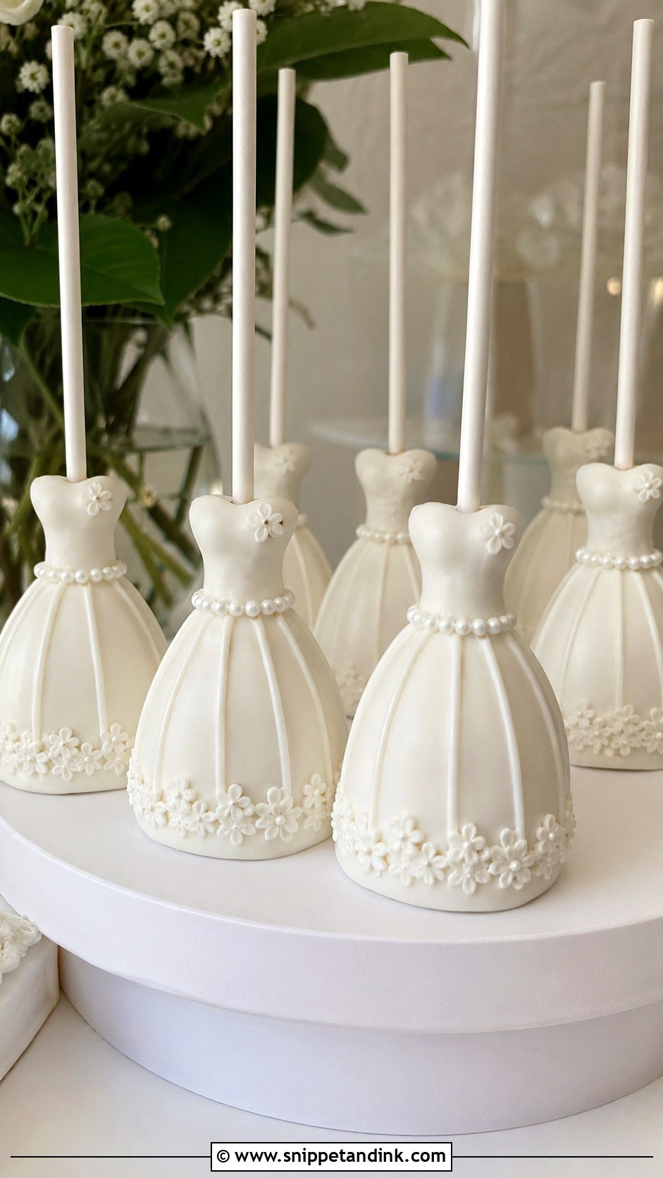 Wedding Dress Cake Pops - Snippet and Ink - 35 Bride Cake Pops