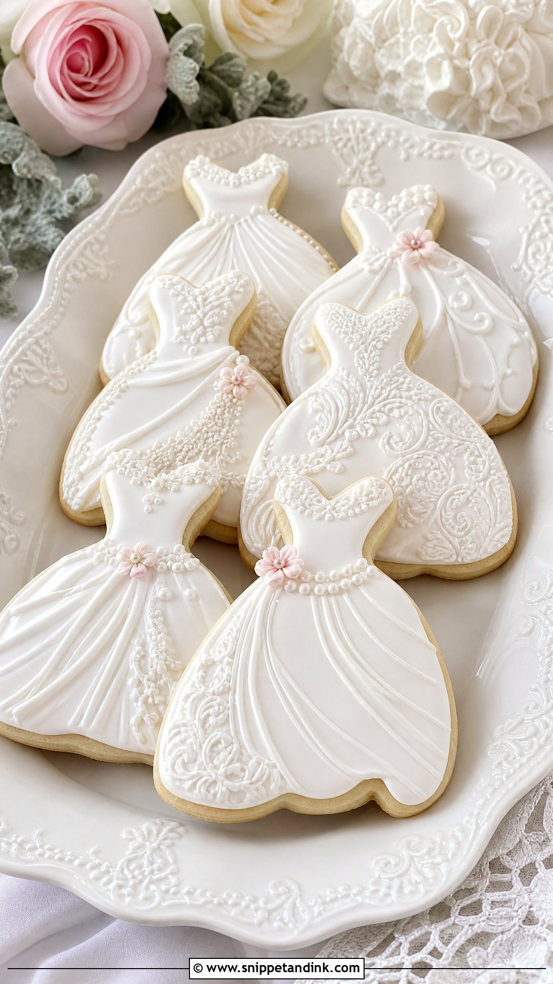 Wedding Dress Sugar Cookies - Snippet and Ink - 20 Wedding Sugar Cookies