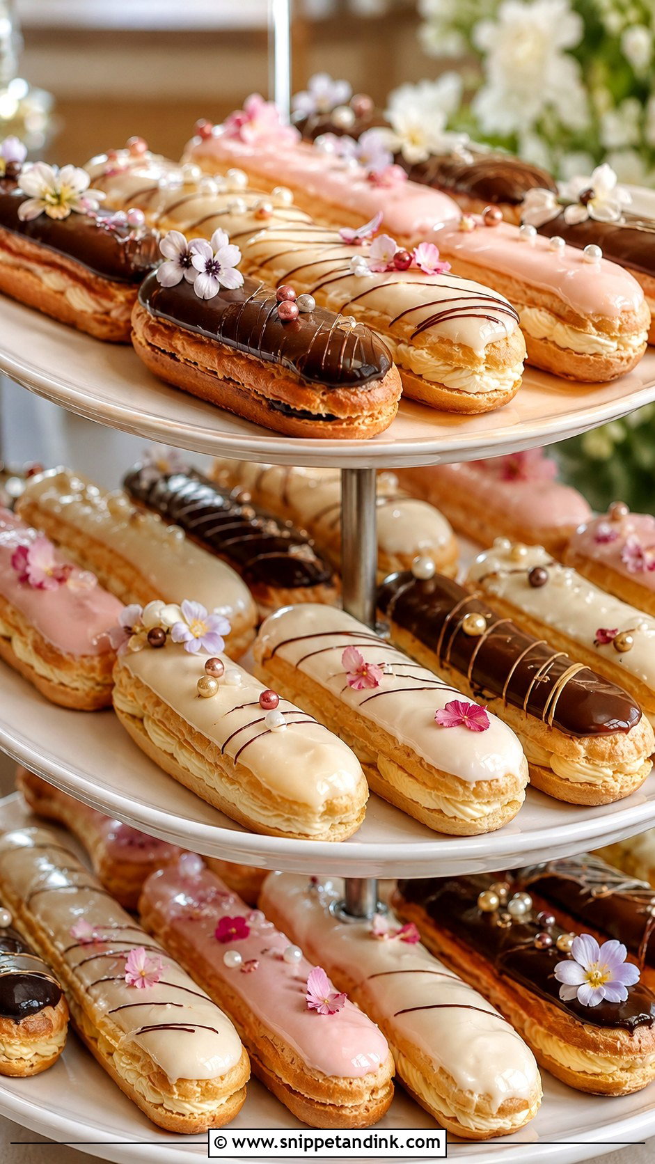 Wedding Eclair Display - Snippet and Ink - 25 Wedding Cake Replacement Ideas