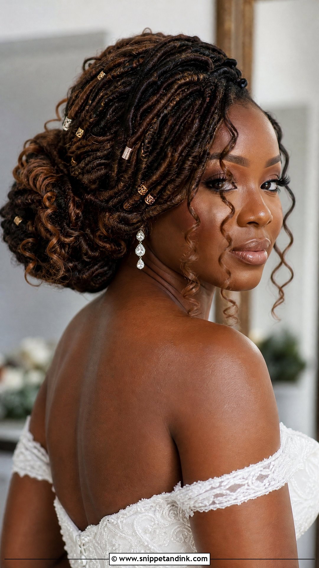 Wedding Faux Locs Updo - Snippet and Ink - 20 Wedding Loc Styles for Women