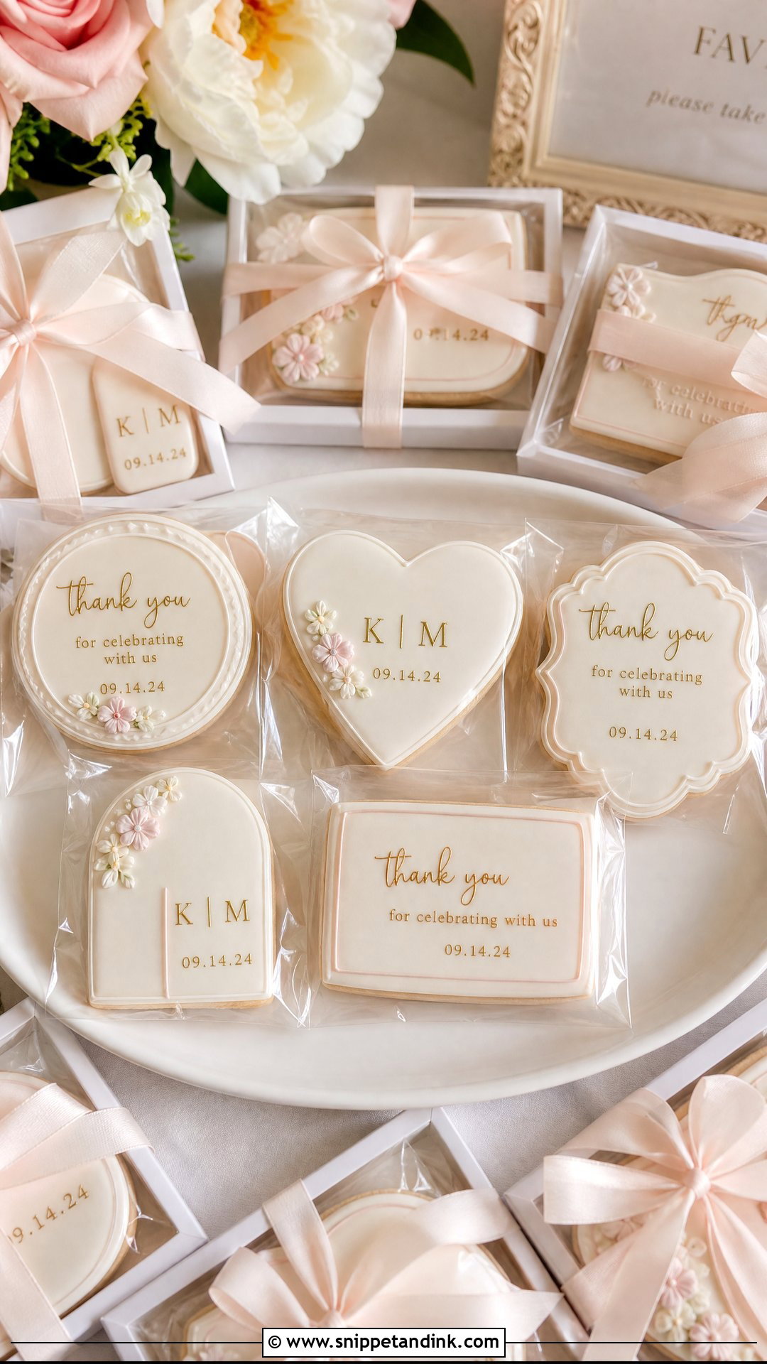 Wedding Favor Sugar Cookies - Snippet and Ink - 20 Wedding Sugar Cookies
