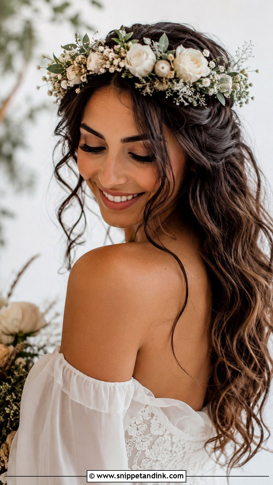 Wedding Floral Crown Hairstyle - Snippet and Ink - 15 Wedding Hairstyle with Flowers