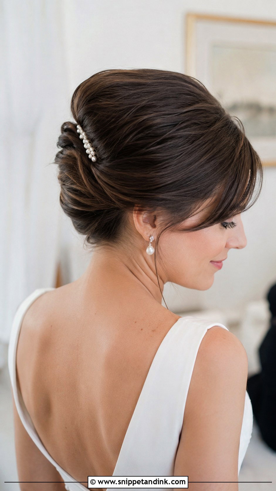 Wedding French Twist With Bangs - Snippet and Ink - 15 Wedding Hair Styles with Bangs