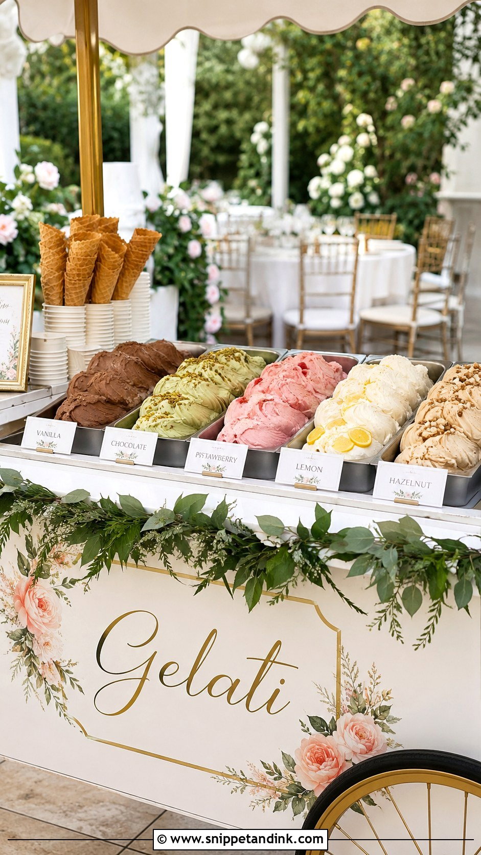 Wedding Gelato Cart - Snippet and Ink - 20 Instead of Wedding Cake Ideas