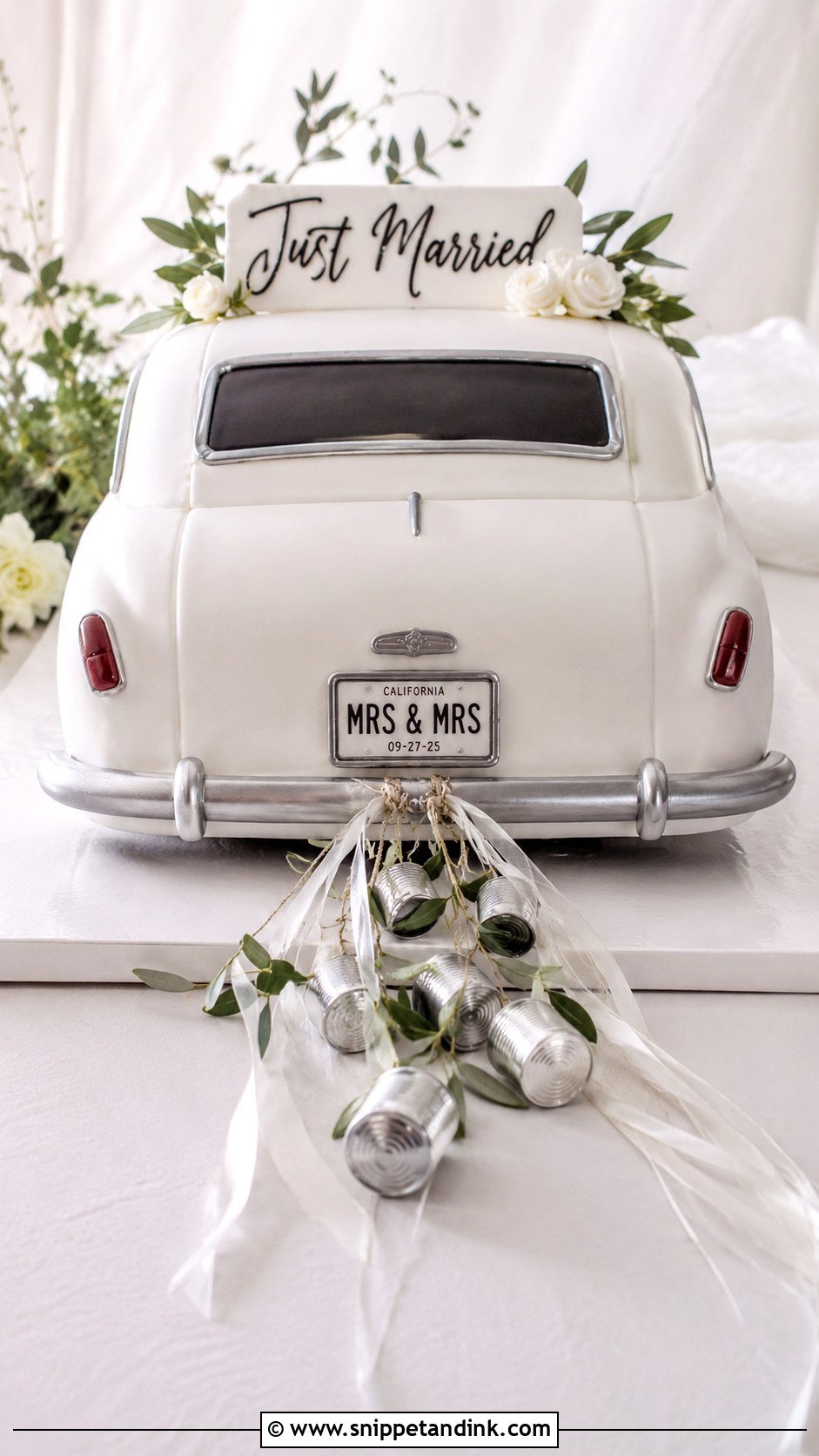 Wedding Getaway Car Grooms Cake - Snippet and Ink - 20 Grooms Car Cake Ideas