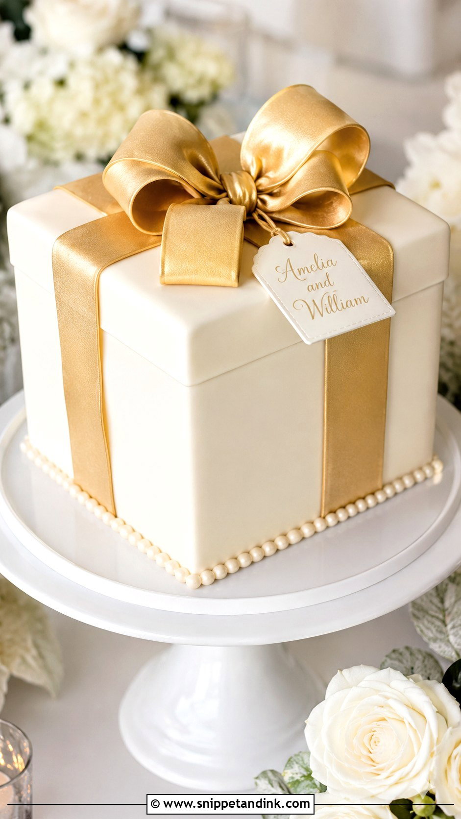 Wedding Gift Box Cake - Snippet and Ink - 20 Gift Cake Design Ideas for Wedding