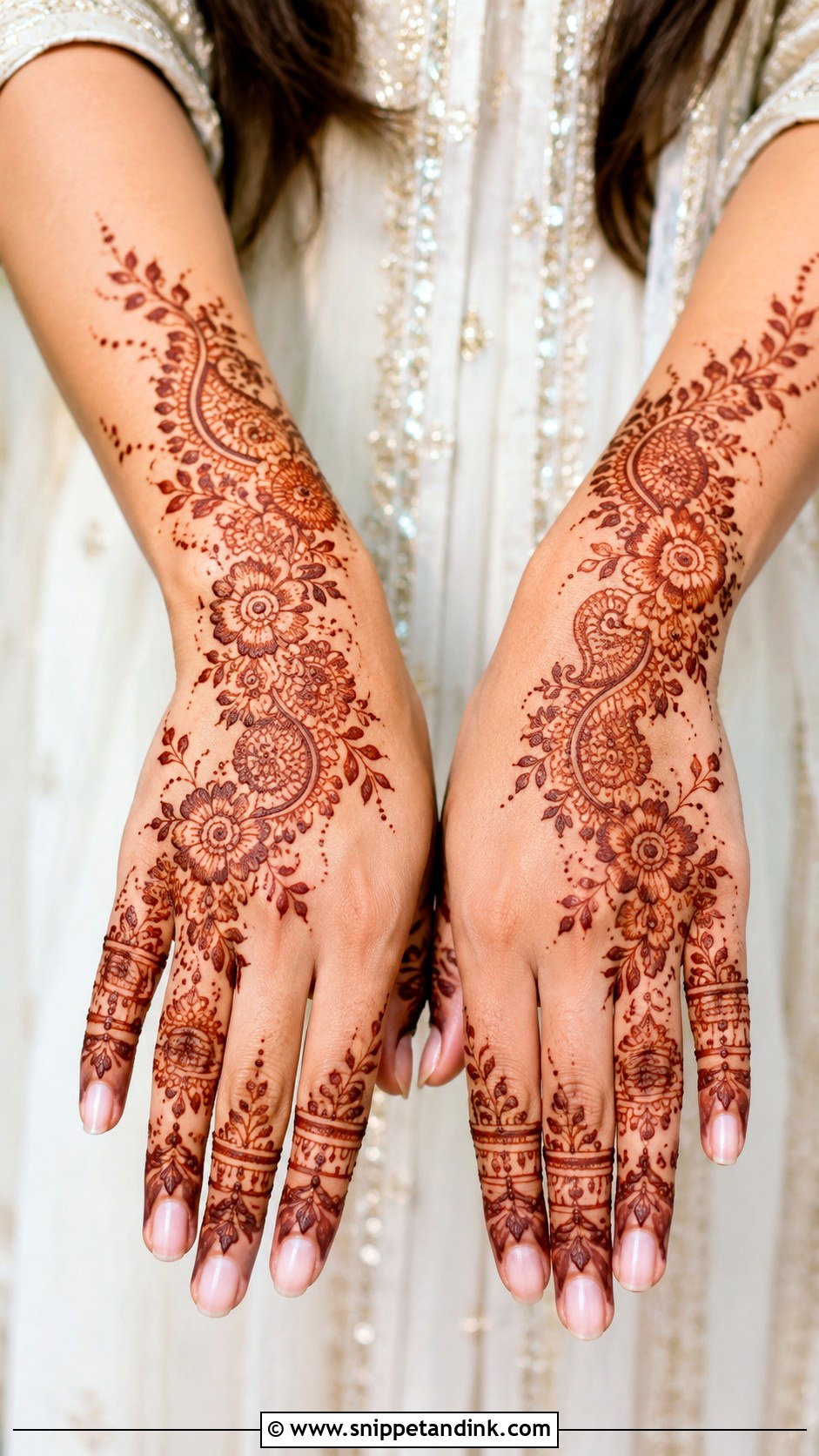 Wedding Guest Back Hand Mehndi Design - Snippet and Ink - 30 Simple Back Hand Mehndi Design Ideas