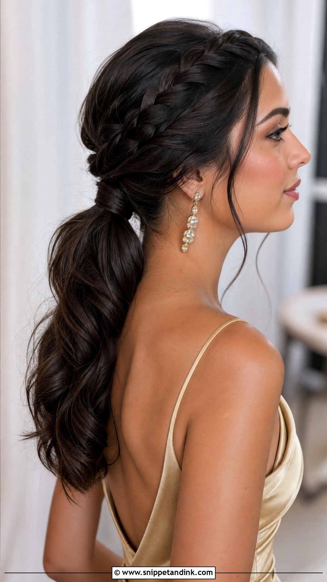 Wedding Guest Braided Low Ponytail - Snippet and Ink - 20 Wedding Guest Hair Braid Ideas
