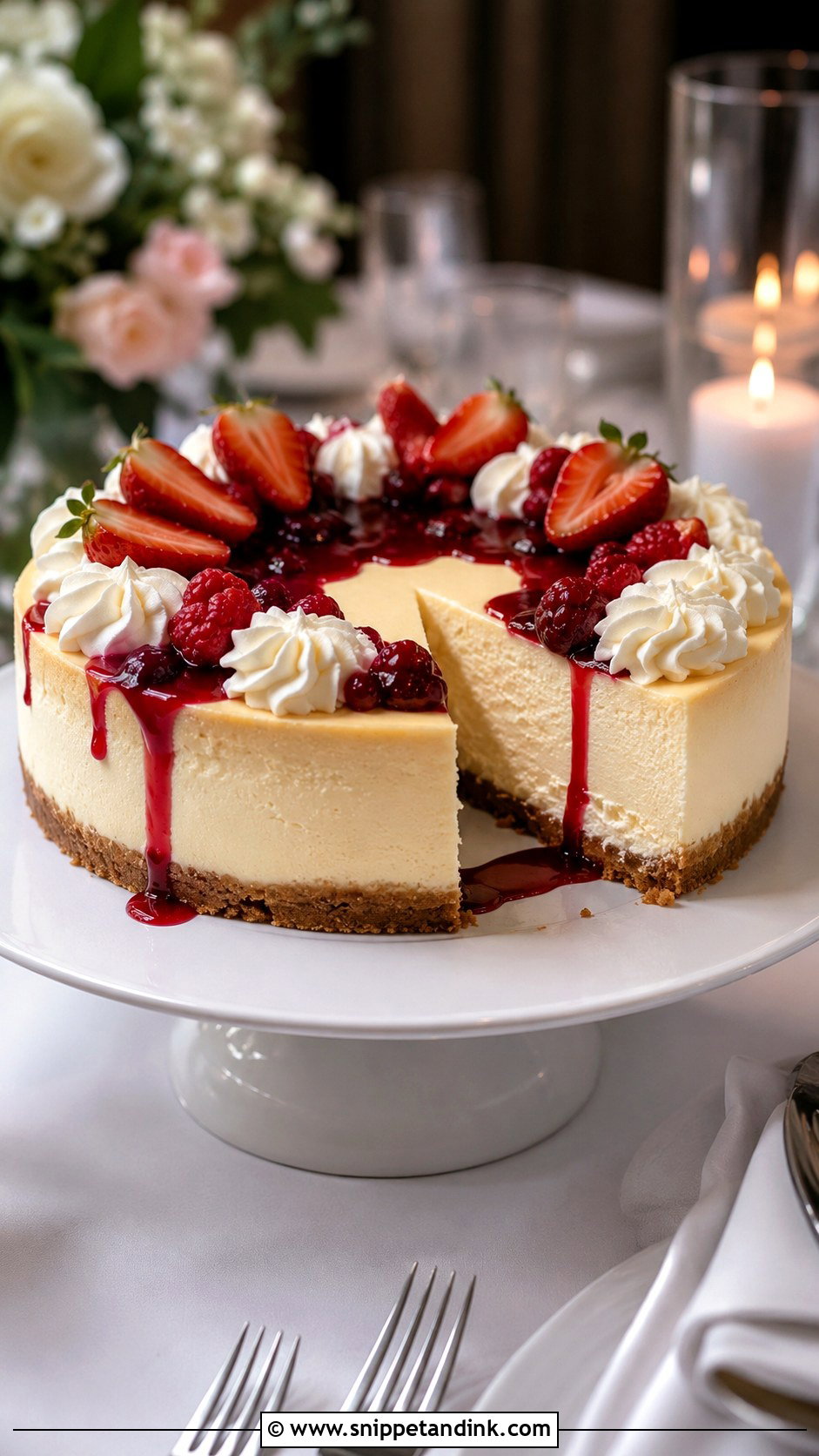 Wedding Guest Cheesecake Cake - Snippet and Ink - 20 Wedding Guest Cake Ideas
