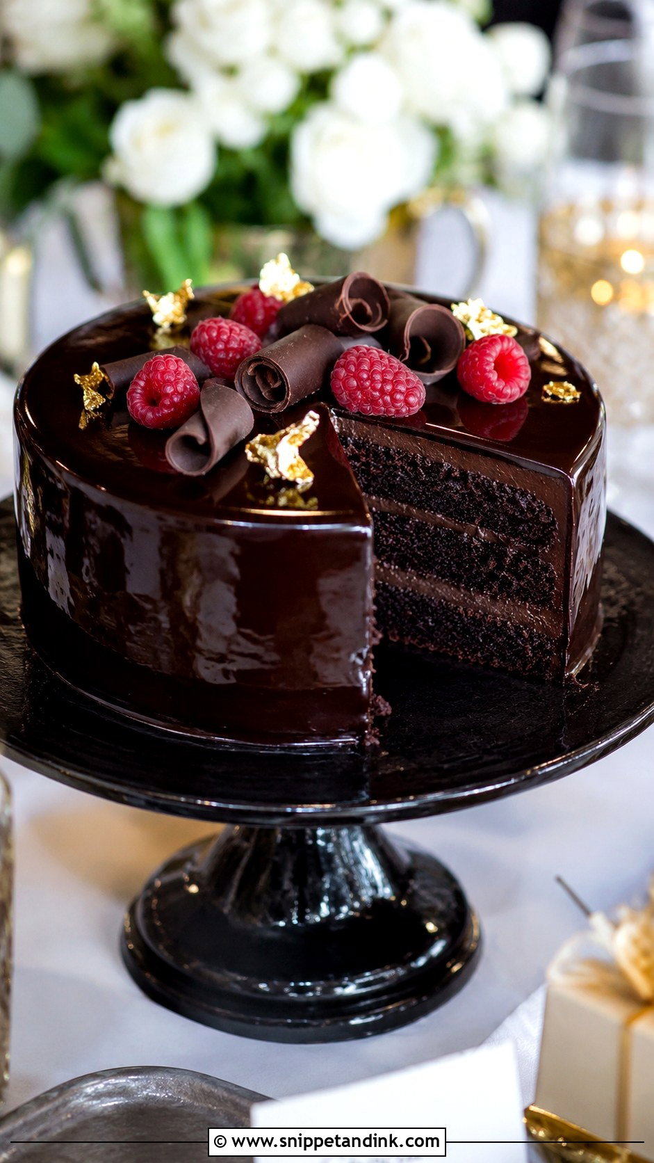 Wedding Guest Chocolate Ganache Cake - Snippet and Ink - 20 Wedding Guest Cake Ideas