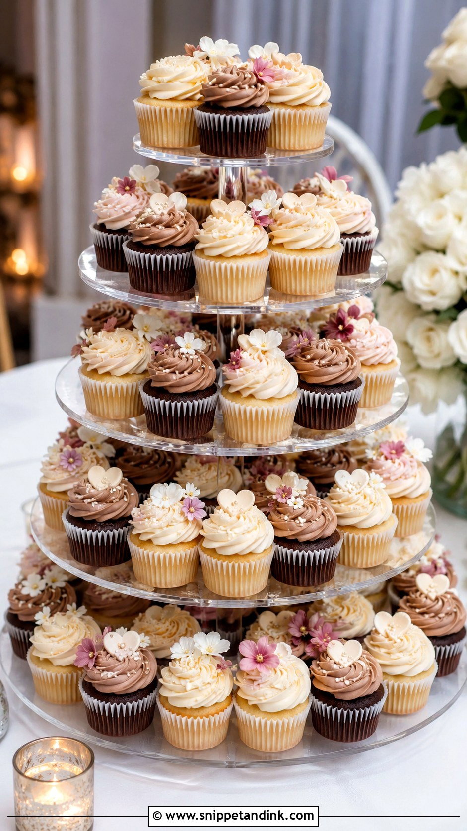Wedding Guest Cupcake Tower - Snippet and Ink - 20 Wedding Guest Cake Ideas