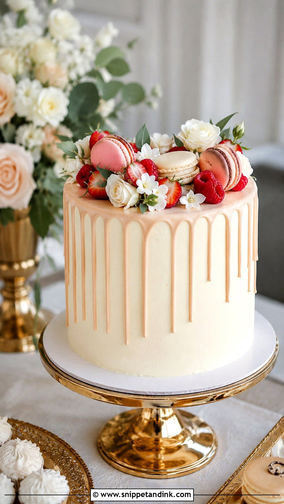 Wedding Guest Drip Cake - Snippet and Ink - 20 Wedding Guest Cake Ideas