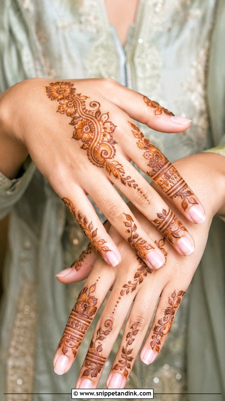 Wedding Guest Fingers Mehndi Design - Snippet and Ink - 35 Fingers Mehndi Design Ideas