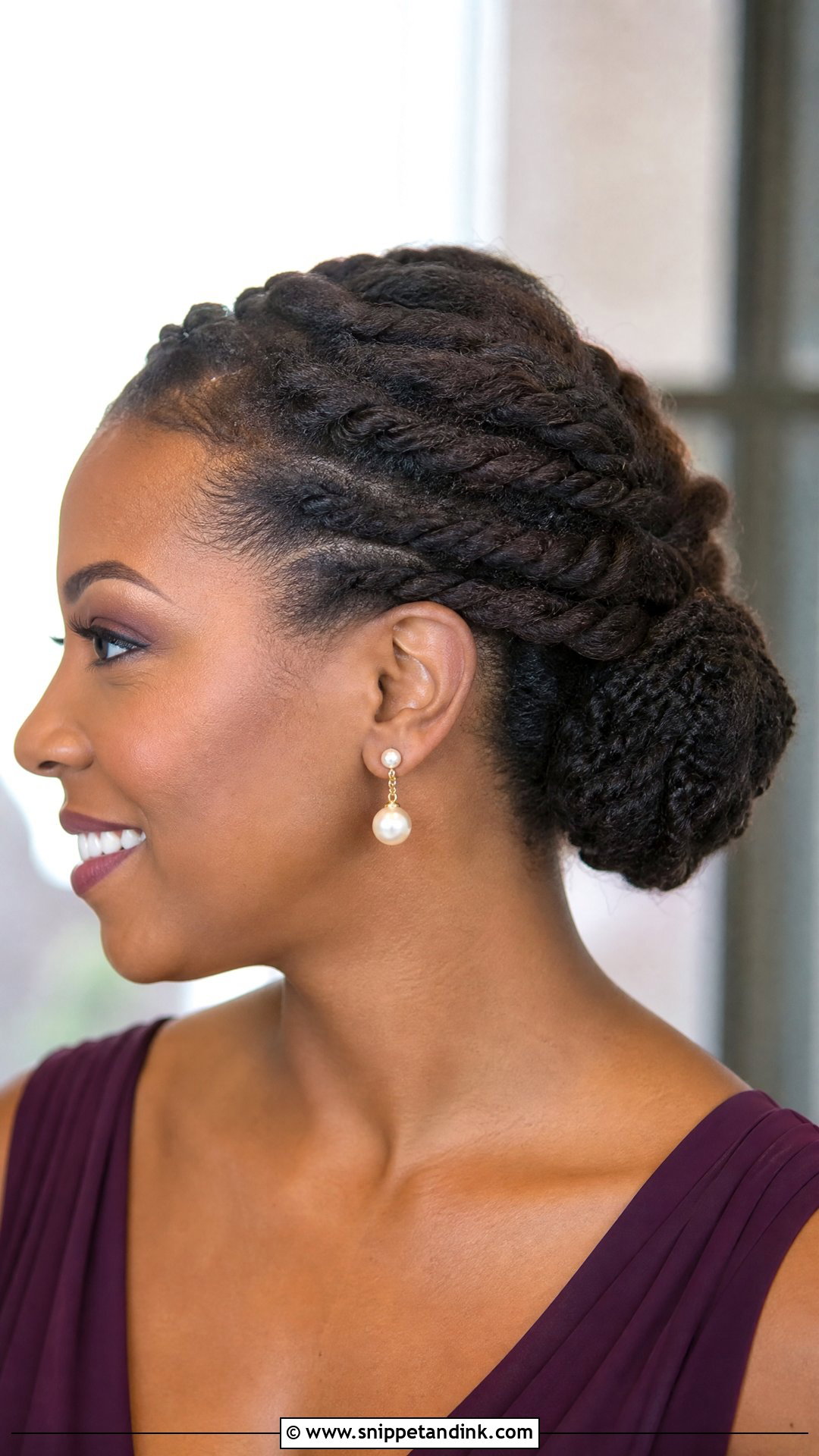 Wedding Guest Flat Twist Updo For Black Women - Snippet and Ink - 20 Wedding Guest Hair Black Women Ideas