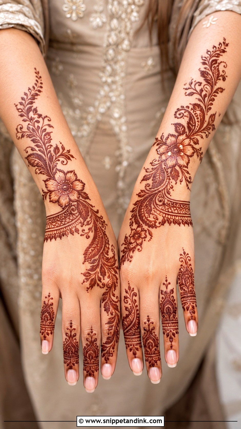 Wedding Guest Hand Mehndi Design - Snippet and Ink - 35 Hand Mehndi Designs