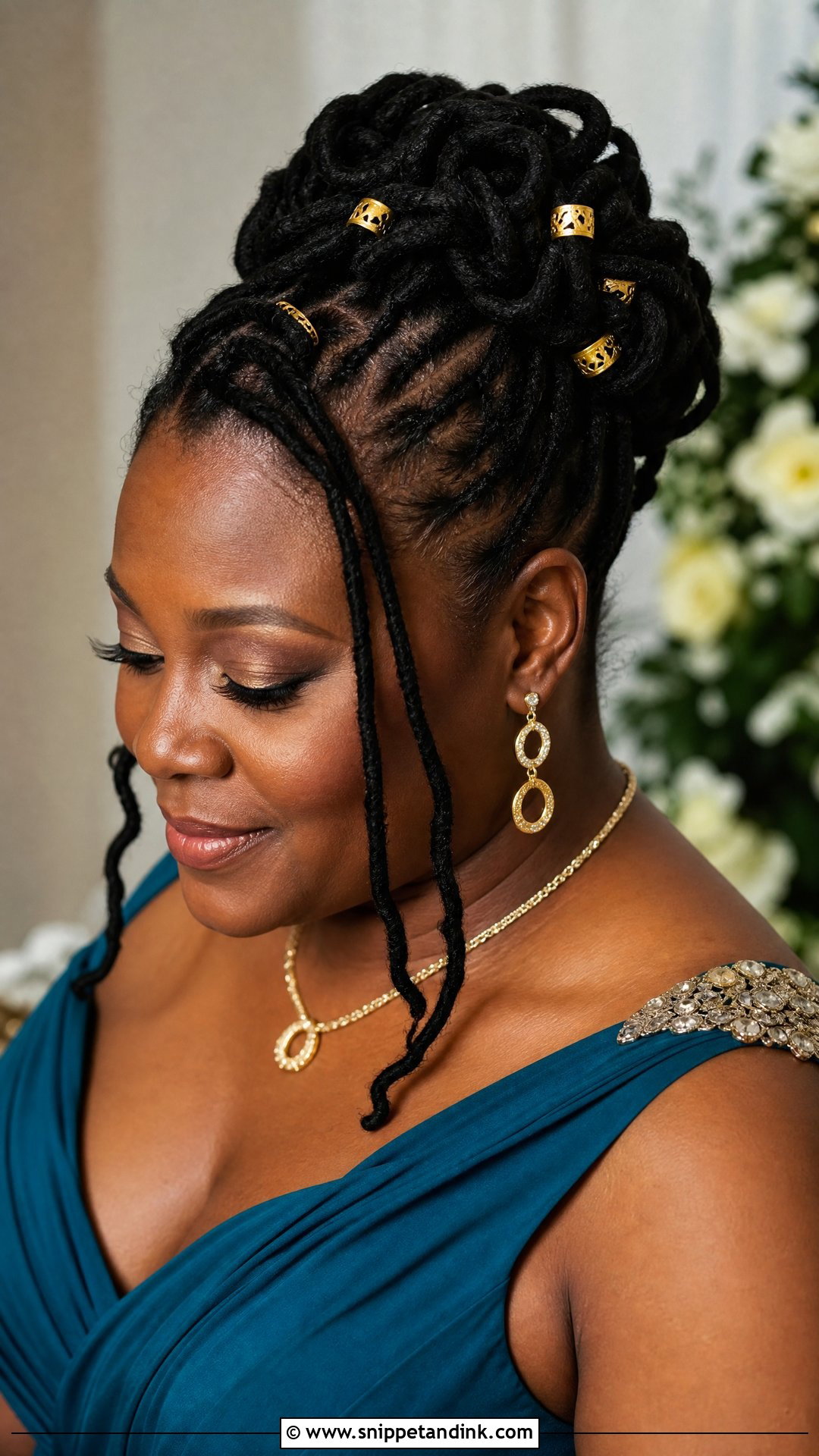 Wedding Guest Loc Updo For Black Women - Snippet and Ink - 20 Wedding Guest Hair Black Women Ideas