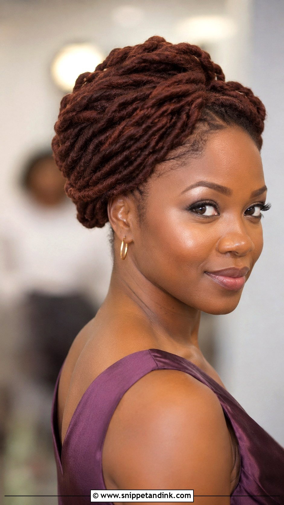 Wedding Guest Locs Barrel Twist Updo - Snippet and Ink - 15 Wedding Guest Locs Hairstyles