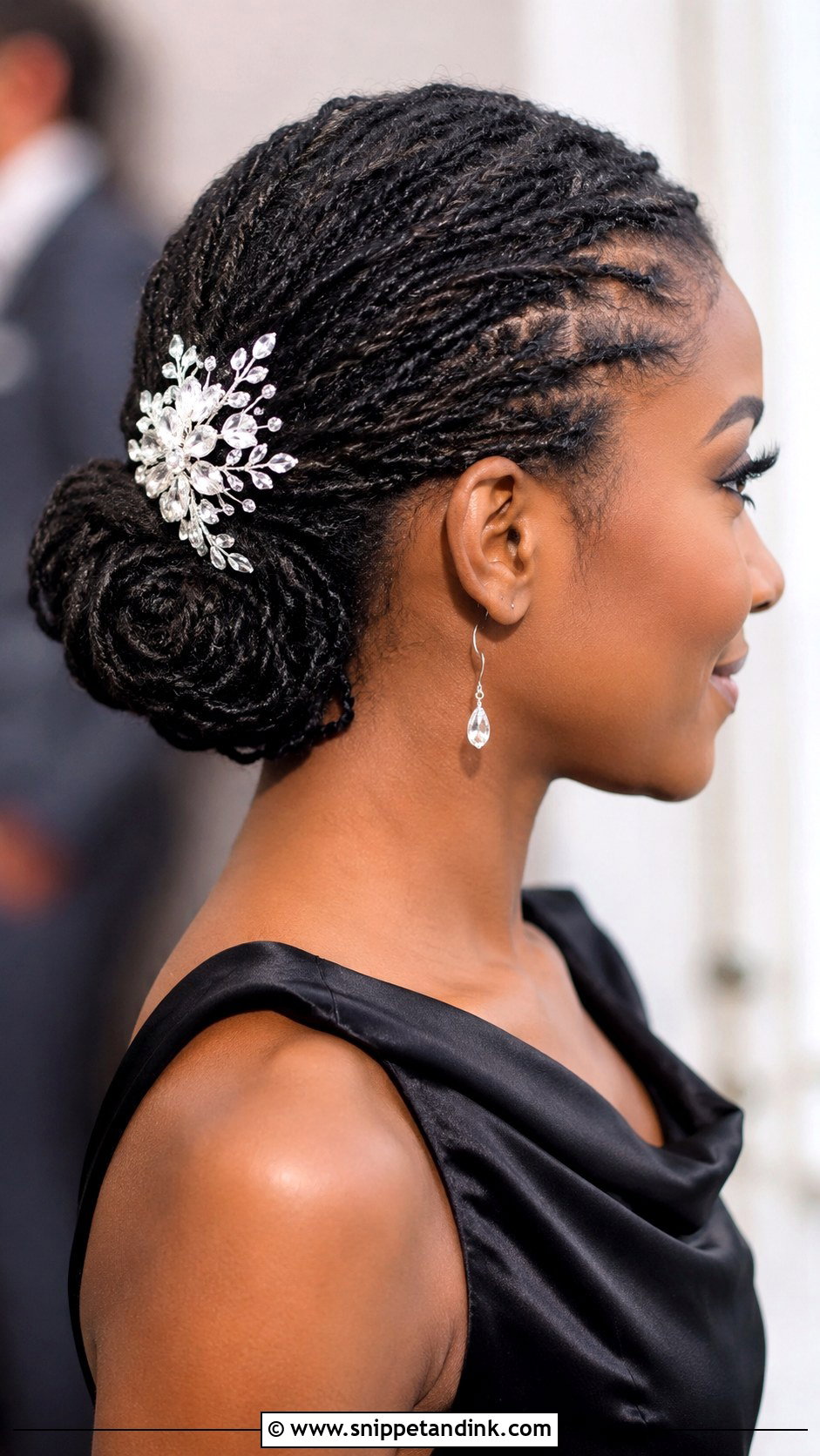 Wedding Guest Locs Chignon - Snippet and Ink - 15 Wedding Guest Locs Hairstyles