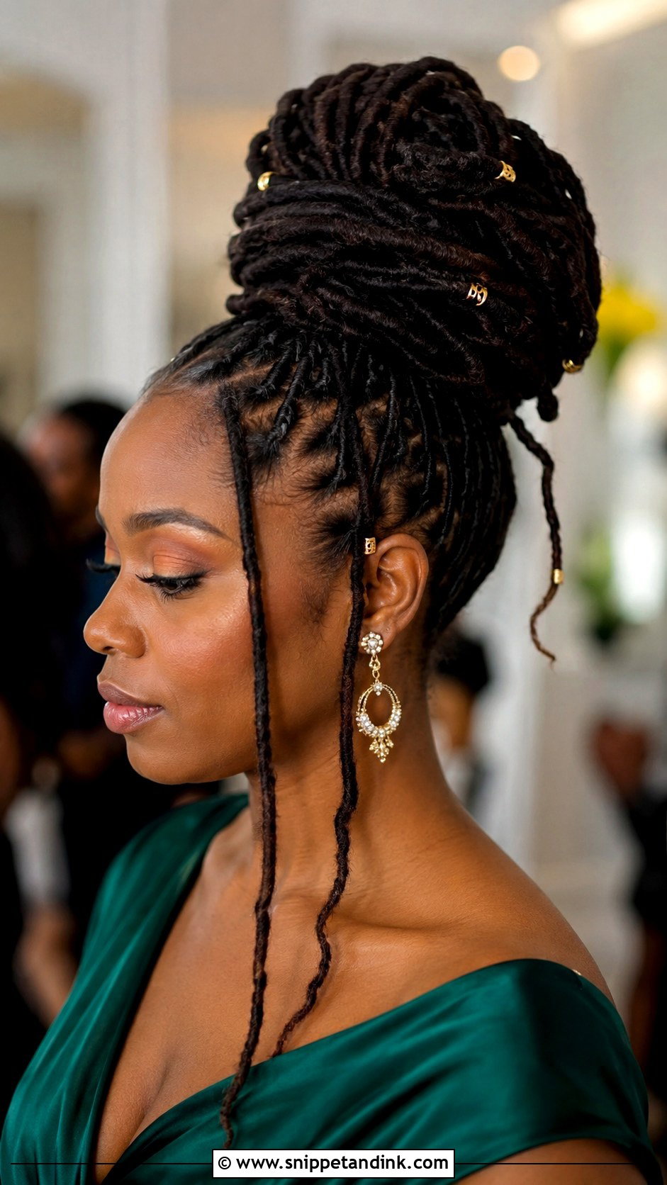 Wedding Guest Locs Curled Ends - Snippet and Ink - 15 Wedding Guest Locs Hairstyles