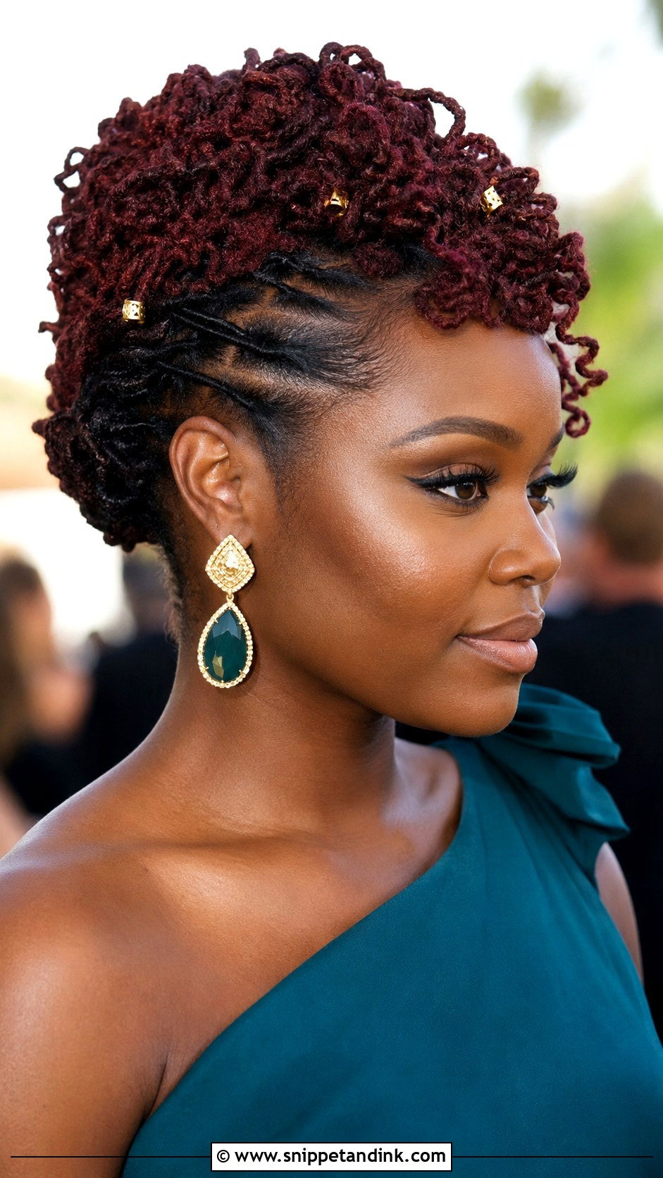 Wedding Guest Locs Mohawk Updo - Snippet and Ink - 15 Wedding Guest Locs Hairstyles
