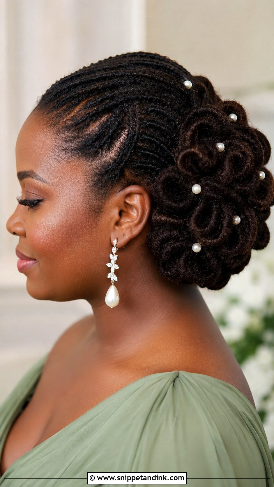 Wedding Guest Locs Petal Bun - Snippet and Ink - 15 Wedding Guest Locs Hairstyles