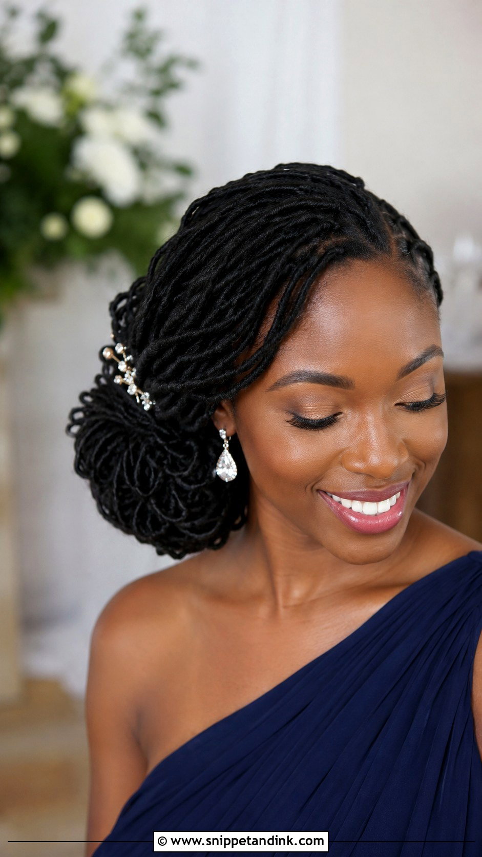 Wedding Guest Locs Side Bun - Snippet and Ink - 15 Wedding Guest Locs Hairstyles