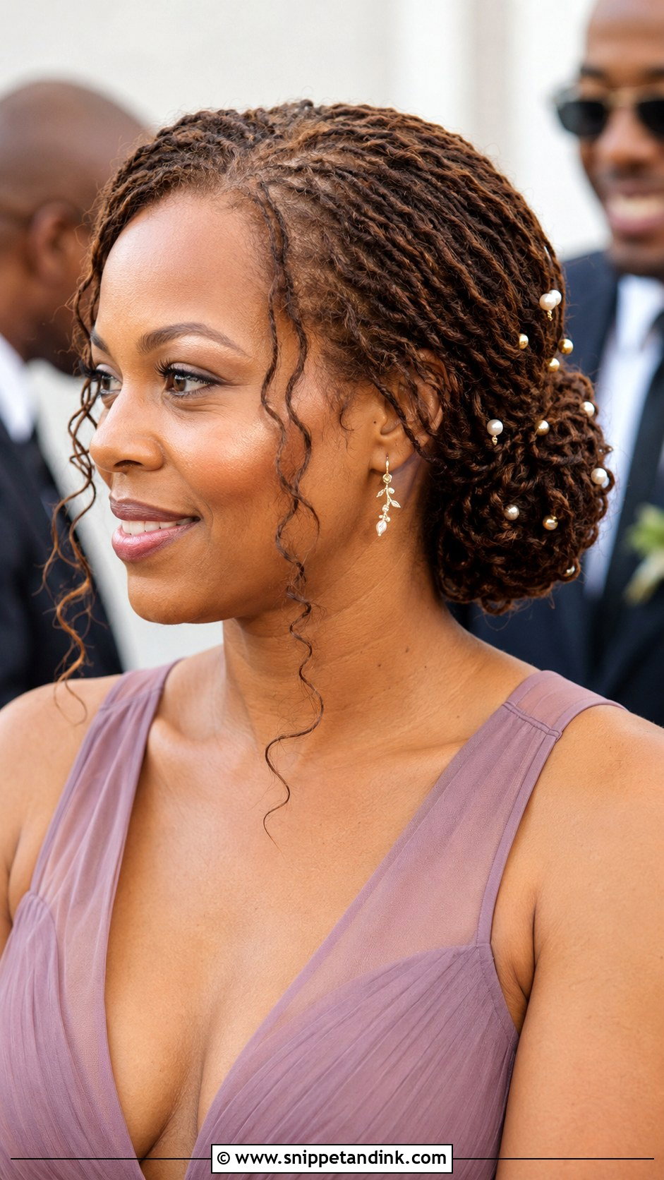 Wedding Guest Microlocs Updo - Snippet and Ink - 15 Wedding Guest Locs Hairstyles