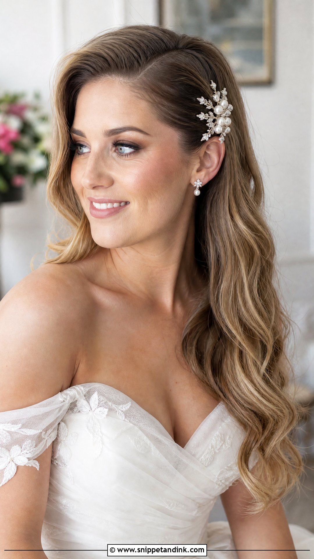 Wedding Hair Down Curls With Hair Comb - Snippet and Ink - 20 Wedding Hair Down Curls