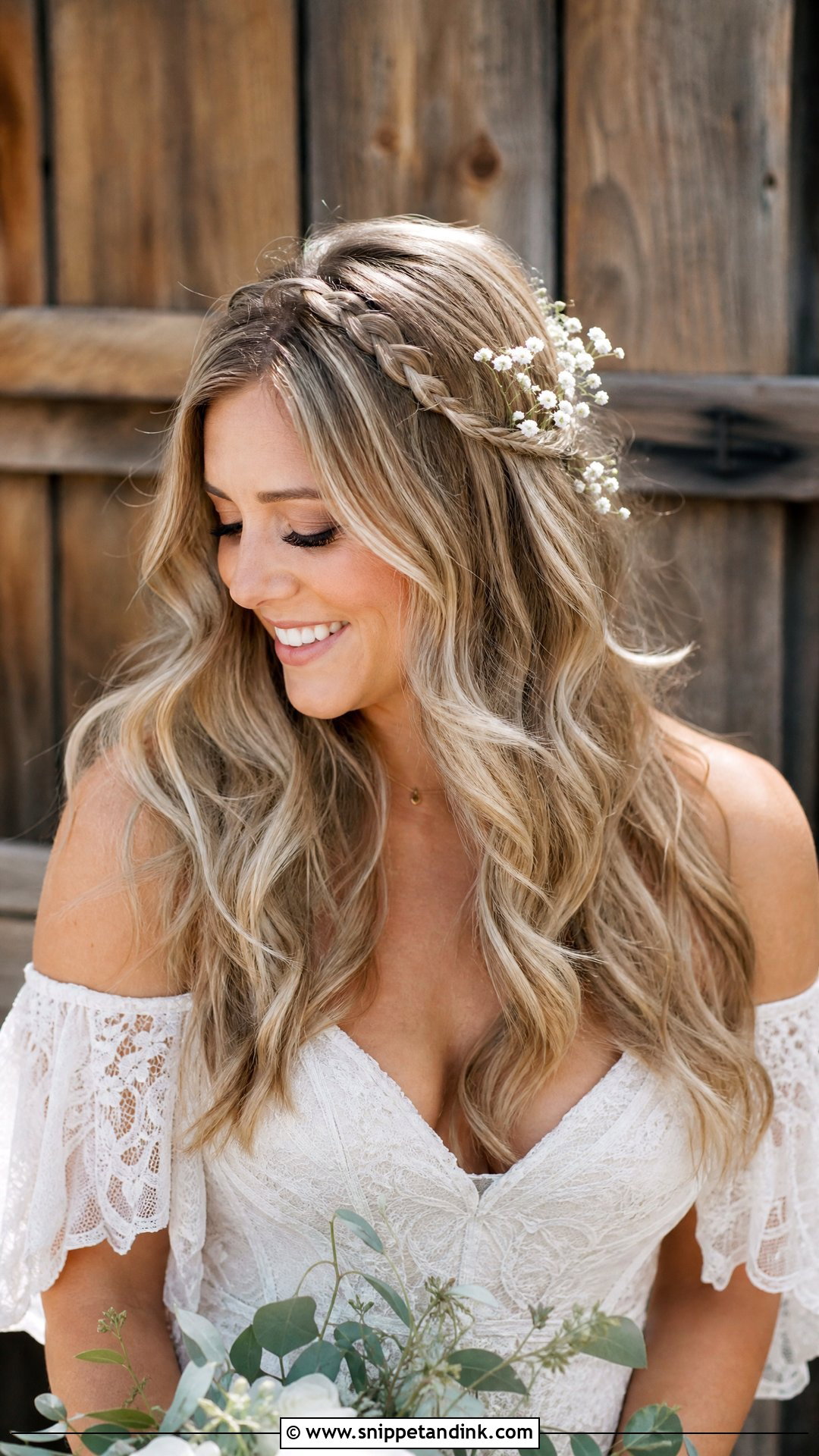 Wedding Hair Down With Braid - Snippet and Ink - 20 Long Hair Wedding Styles All Down