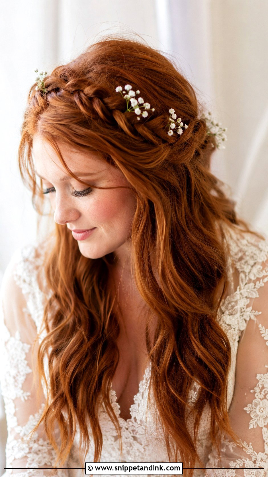 Wedding Hair Down With Braided Crown - Snippet and Ink - 15 Wedding Bridal Hair Down Ideas