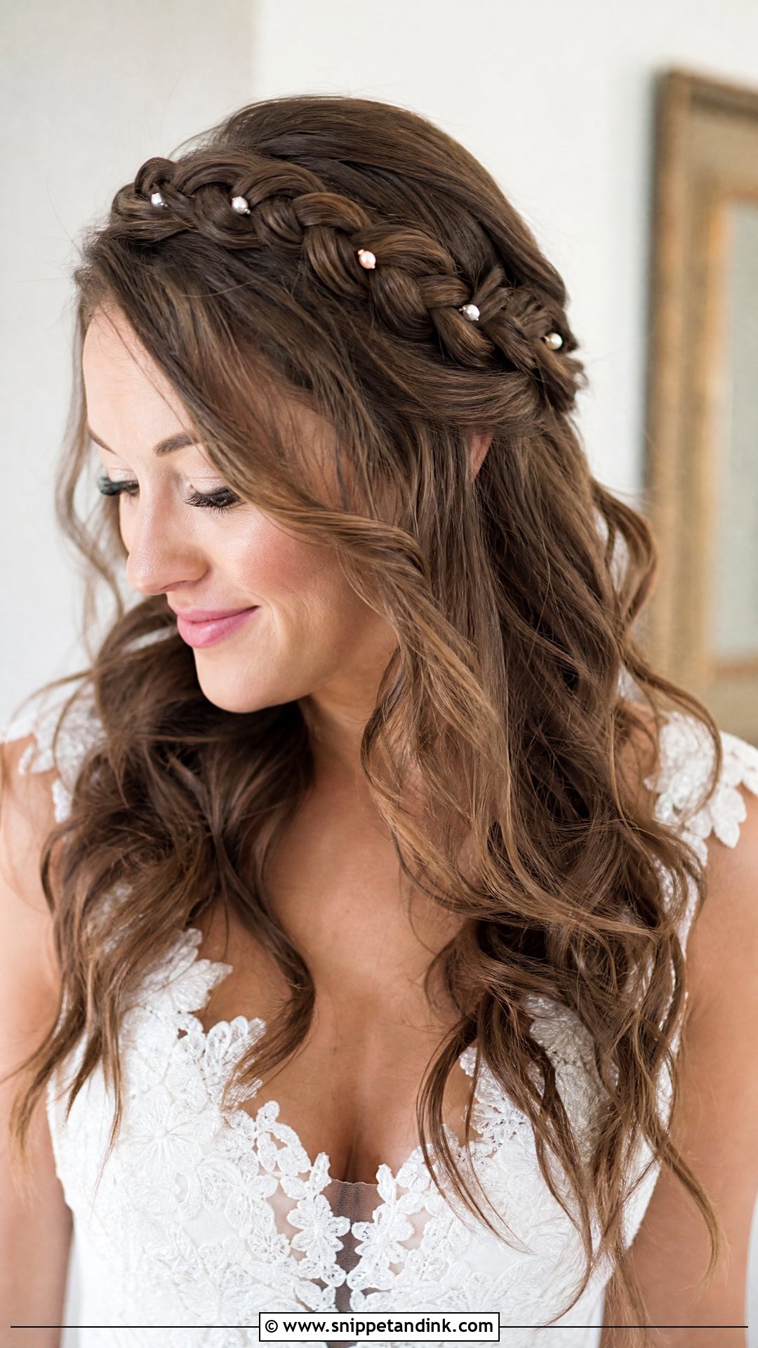 Wedding Hair Down With Braided Headband - Snippet and Ink - 20 Wedding Hair Down with Headband Ideas