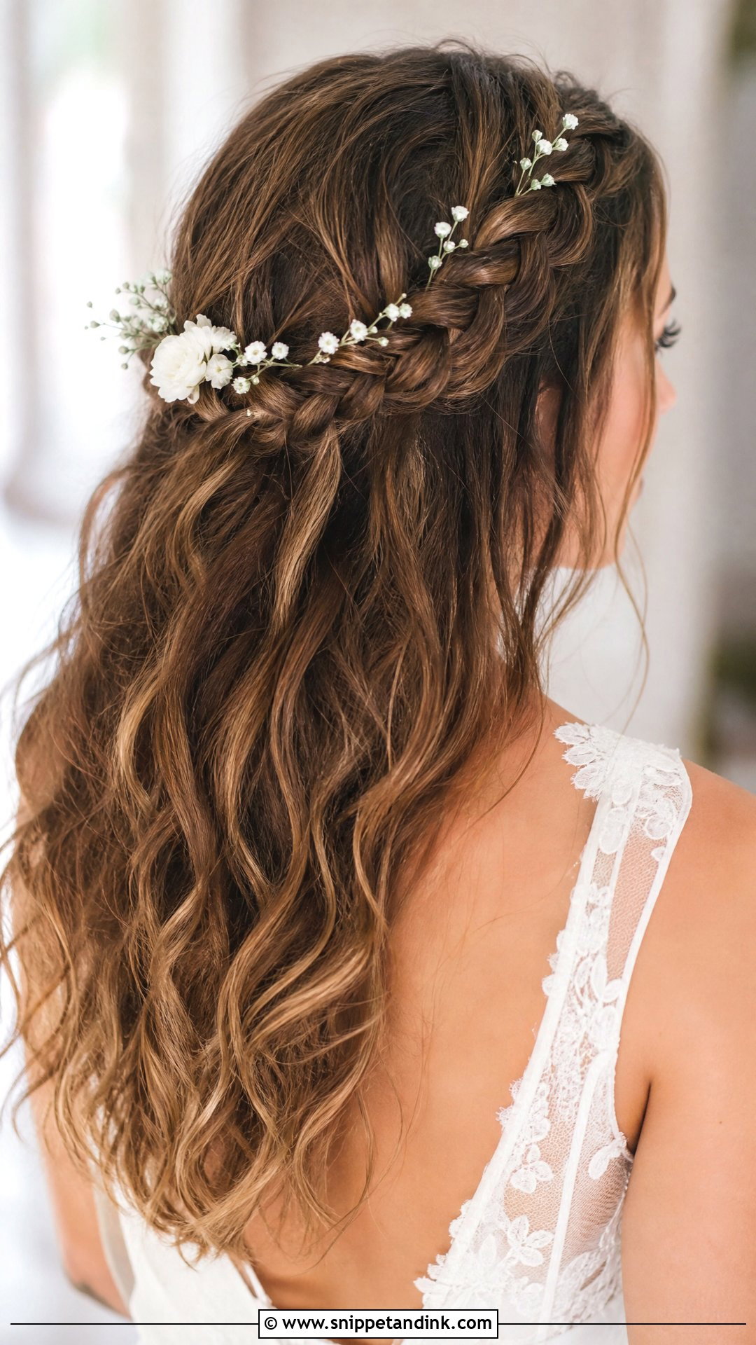 Wedding Hair Down With Crown Braid - Snippet and Ink - 20 Long Hair Wedding Styles All Down