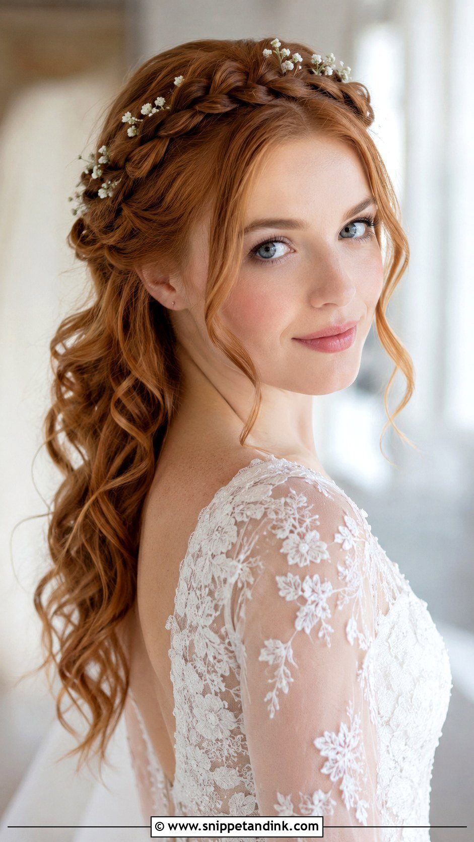 Wedding Hair Down With Crown Braid - Snippet and Ink - 15 Wedding Hair Down Out of Face Ideas