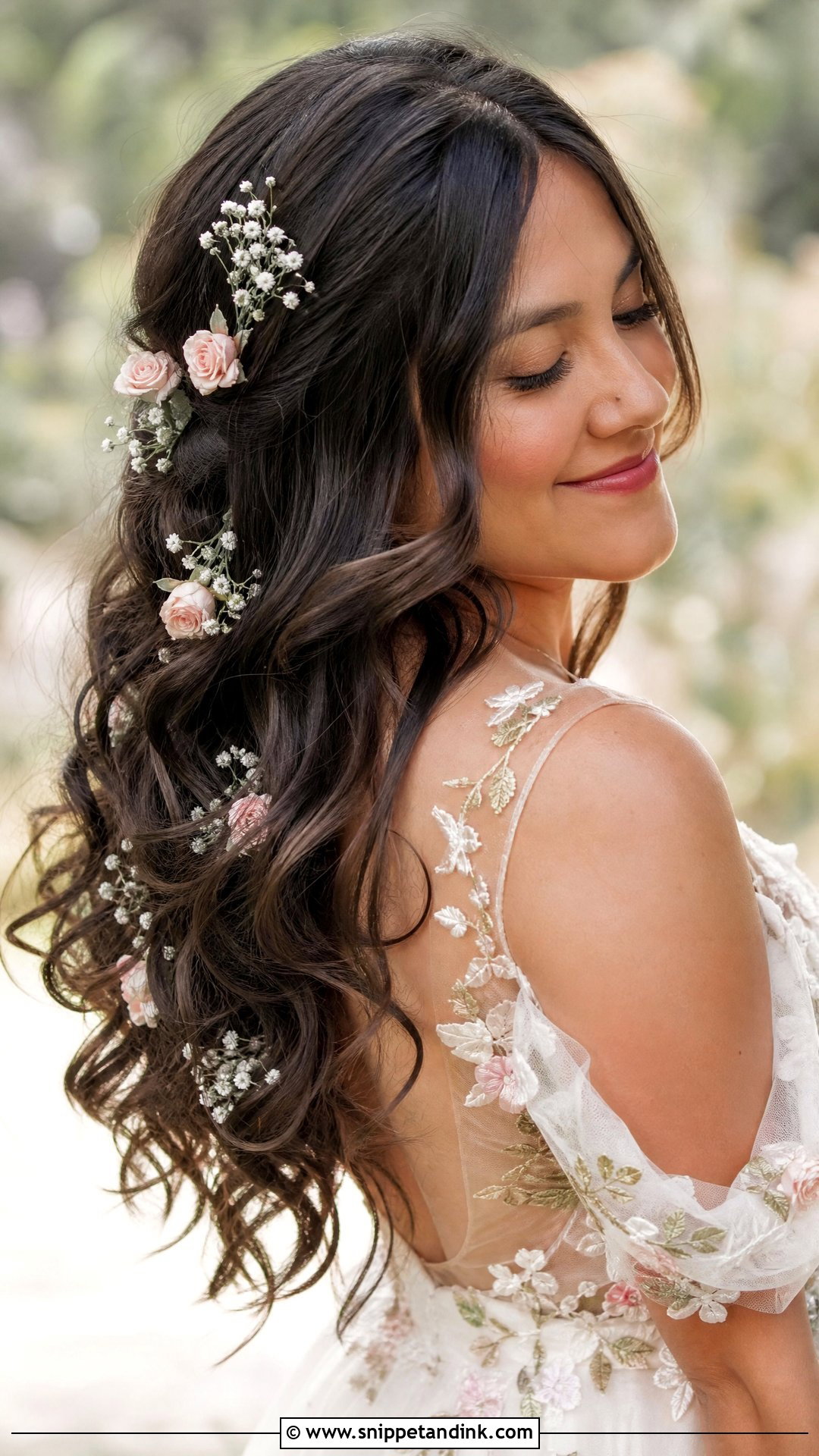 Wedding Hair Down With Flowers - Snippet and Ink - 20 Long Hair Wedding Styles All Down