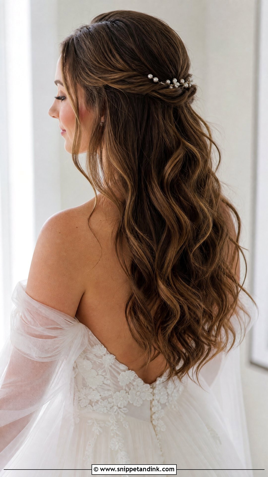 Wedding Hair Down With Half Up Twist - Snippet and Ink - 20 Romantic Wedding Hair Down Ideas