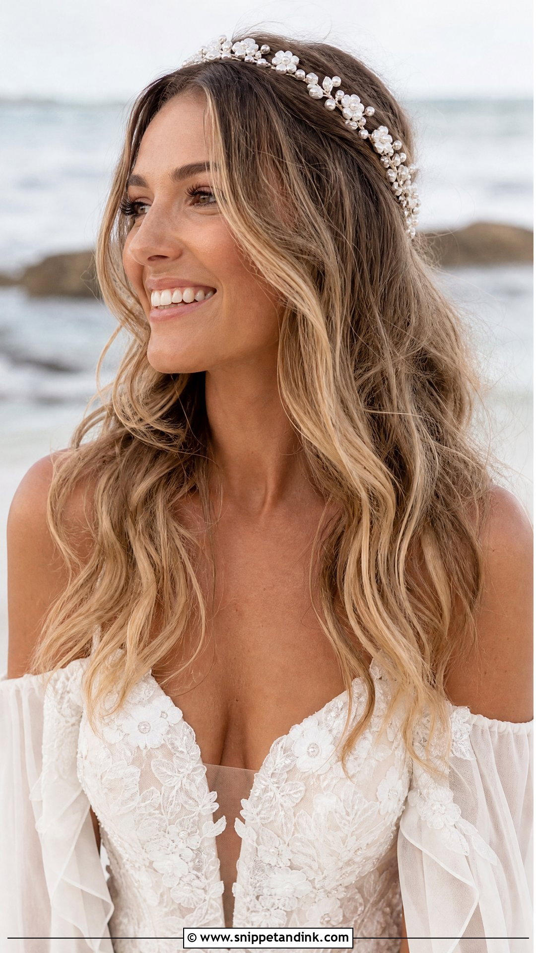 Wedding Hair Down With Headband For Beach Wedding - Snippet and Ink - 20 Wedding Hair Down with Headband Ideas