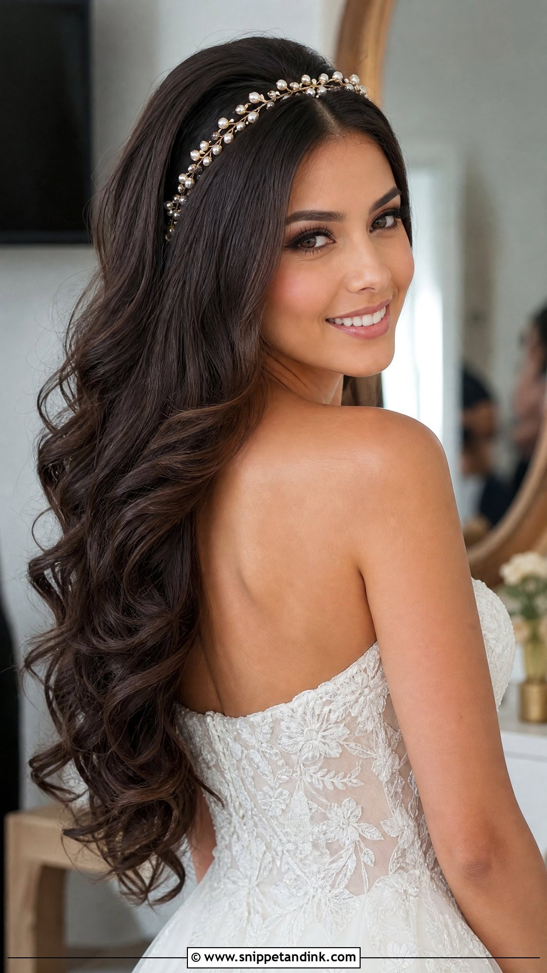 Wedding Hair Down With Headband For Long Hair - Snippet and Ink - 20 Wedding Hair Down with Headband Ideas