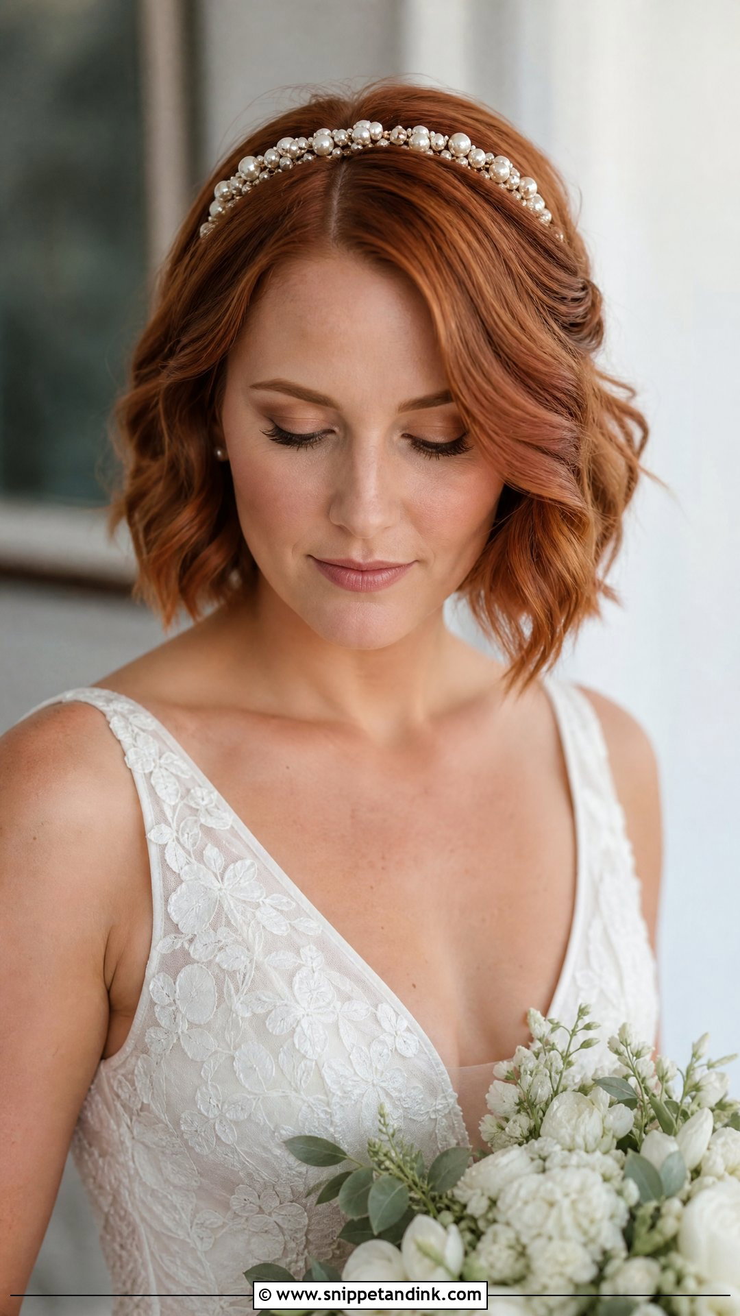 Wedding Hair Down With Headband For Short Hair - Snippet and Ink - 20 Wedding Hair Down with Headband Ideas