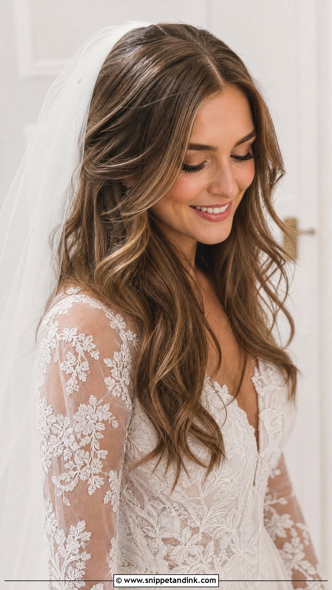 Wedding Hair Down With Long Layers - Snippet and Ink - 20 Romantic Wedding Hair Down Ideas