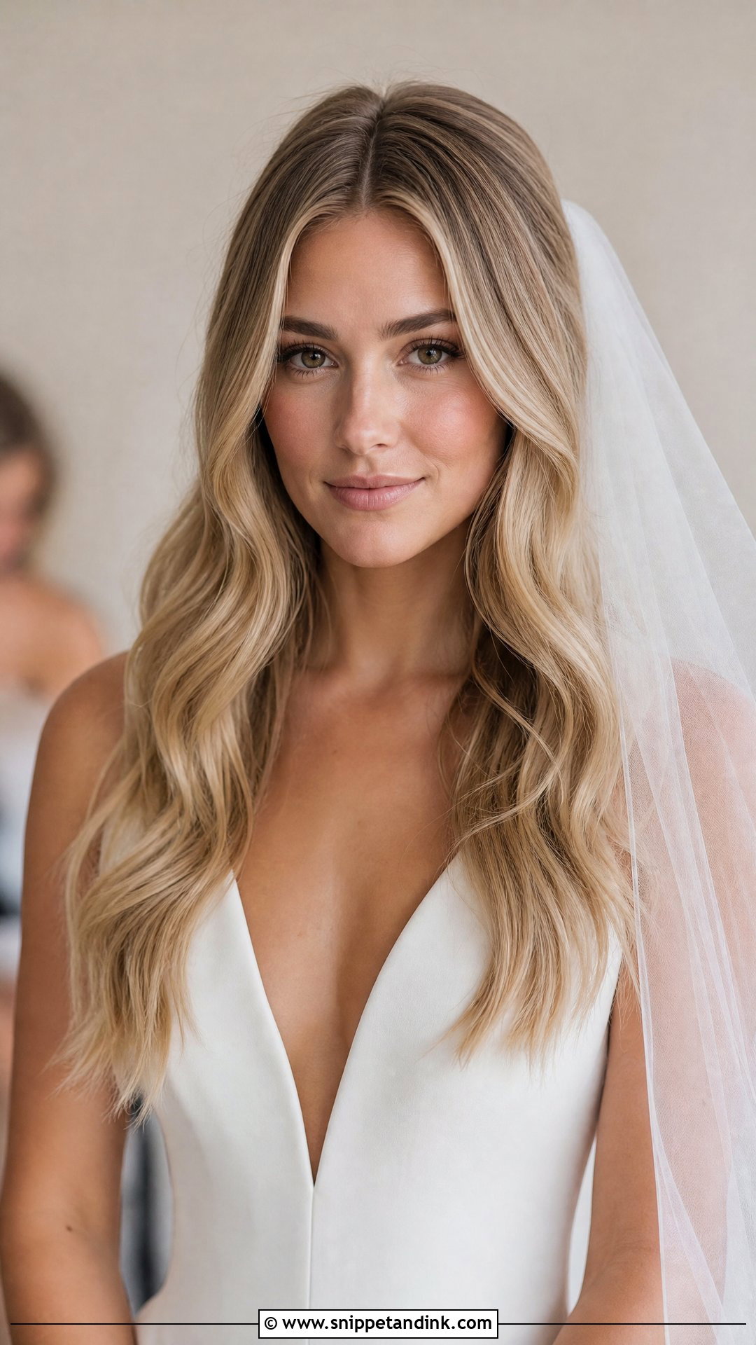 Wedding Hair Down With Middle Part - Snippet and Ink - 20 Romantic Wedding Hair Down Ideas