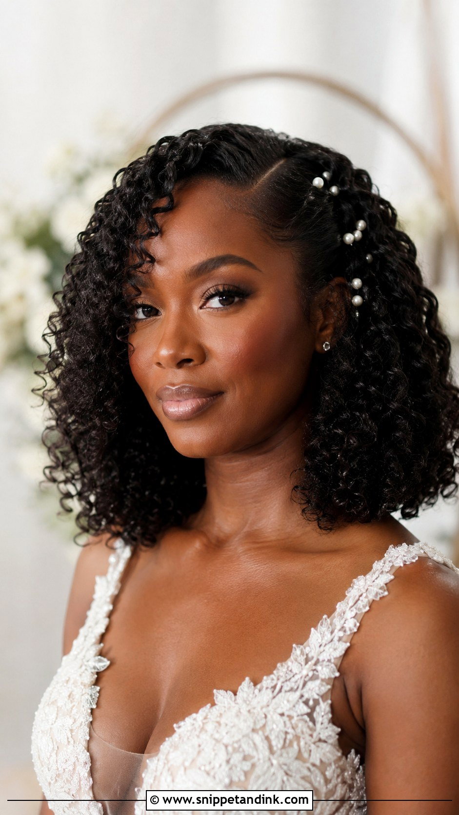 Wedding Hair Down With Natural Curls - Snippet and Ink - 15 Wedding Bridal Hair Down Ideas