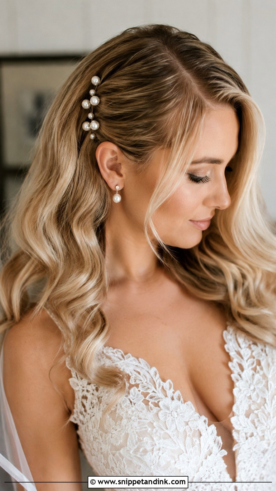 Wedding Hair Down With Pearl Pins - Snippet and Ink - 15 Wedding Hair Ideas Down