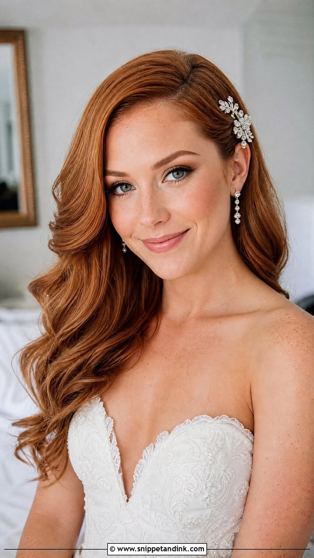 Wedding Hair Down With Side Part - Snippet and Ink - 20 Romantic Wedding Hair Down Ideas