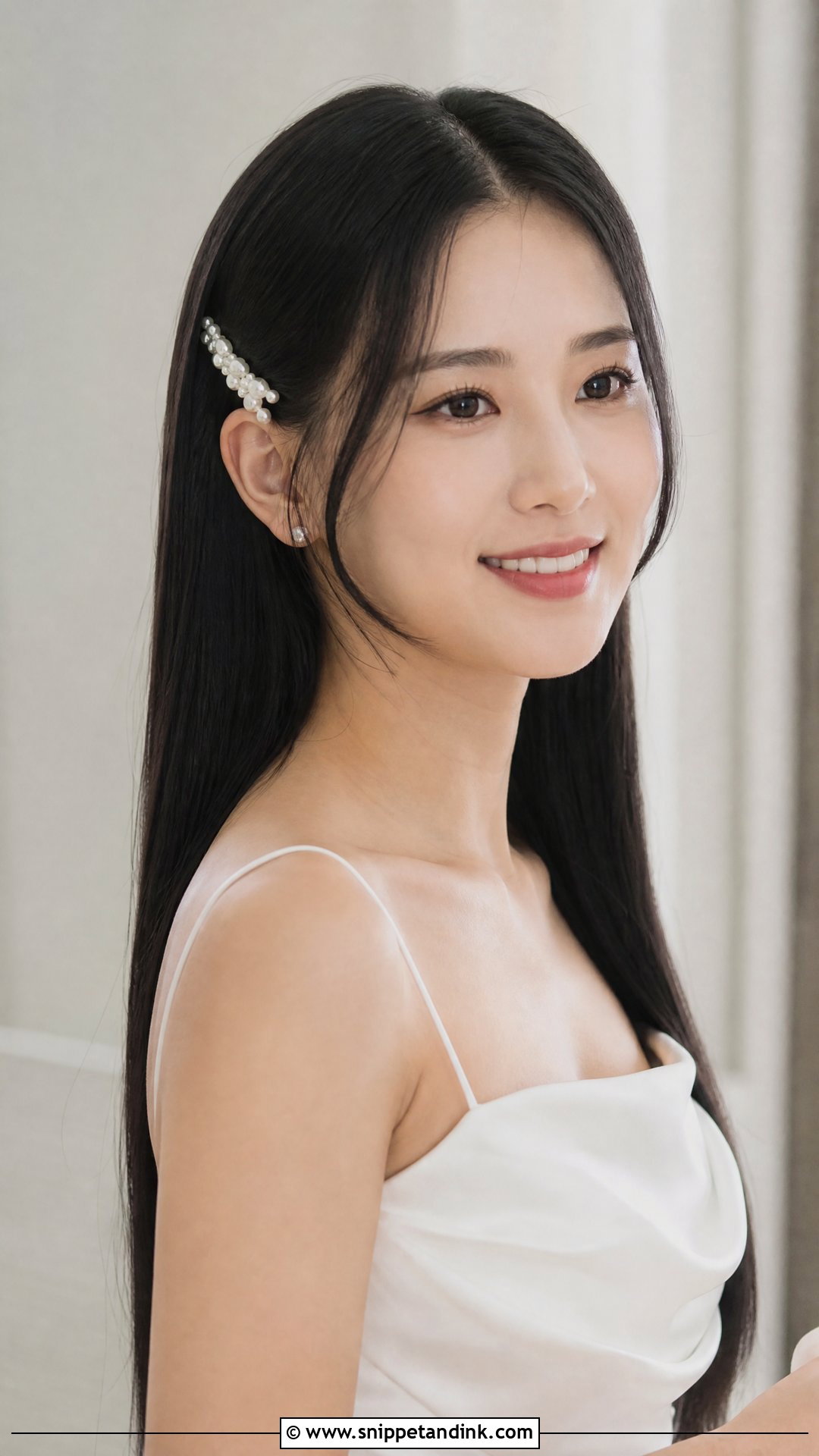 Wedding Hair Down With Sleek Straight Hair - Snippet and Ink - 20 Romantic Wedding Hair Down Ideas