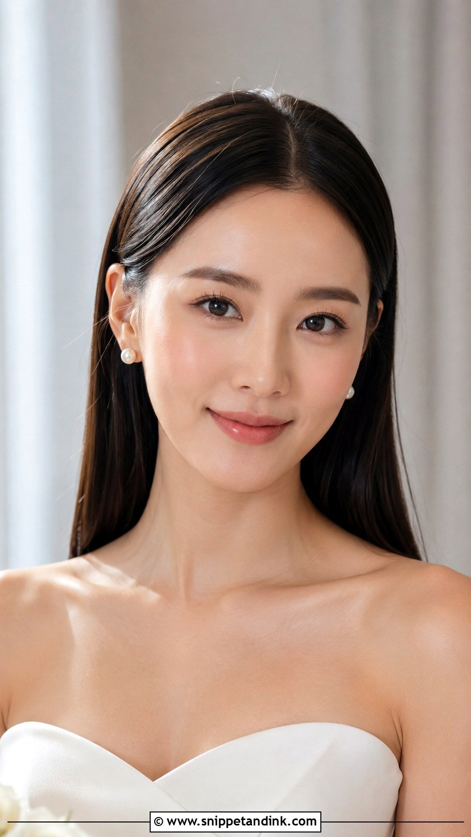 Wedding Hair Down With Sleek Straight Hair Tucked Behind Ears - Snippet and Ink - 15 Wedding Hair Down Tucked Behind Ears Ideas
