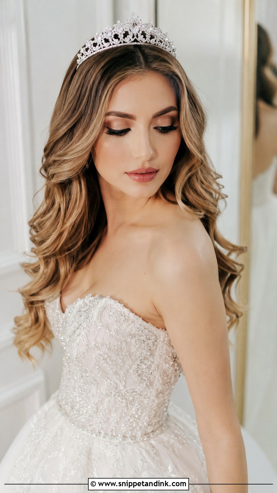 Wedding Hair Down With Tiara - Snippet and Ink - 20 Simple Wedding Hair Down Ideas