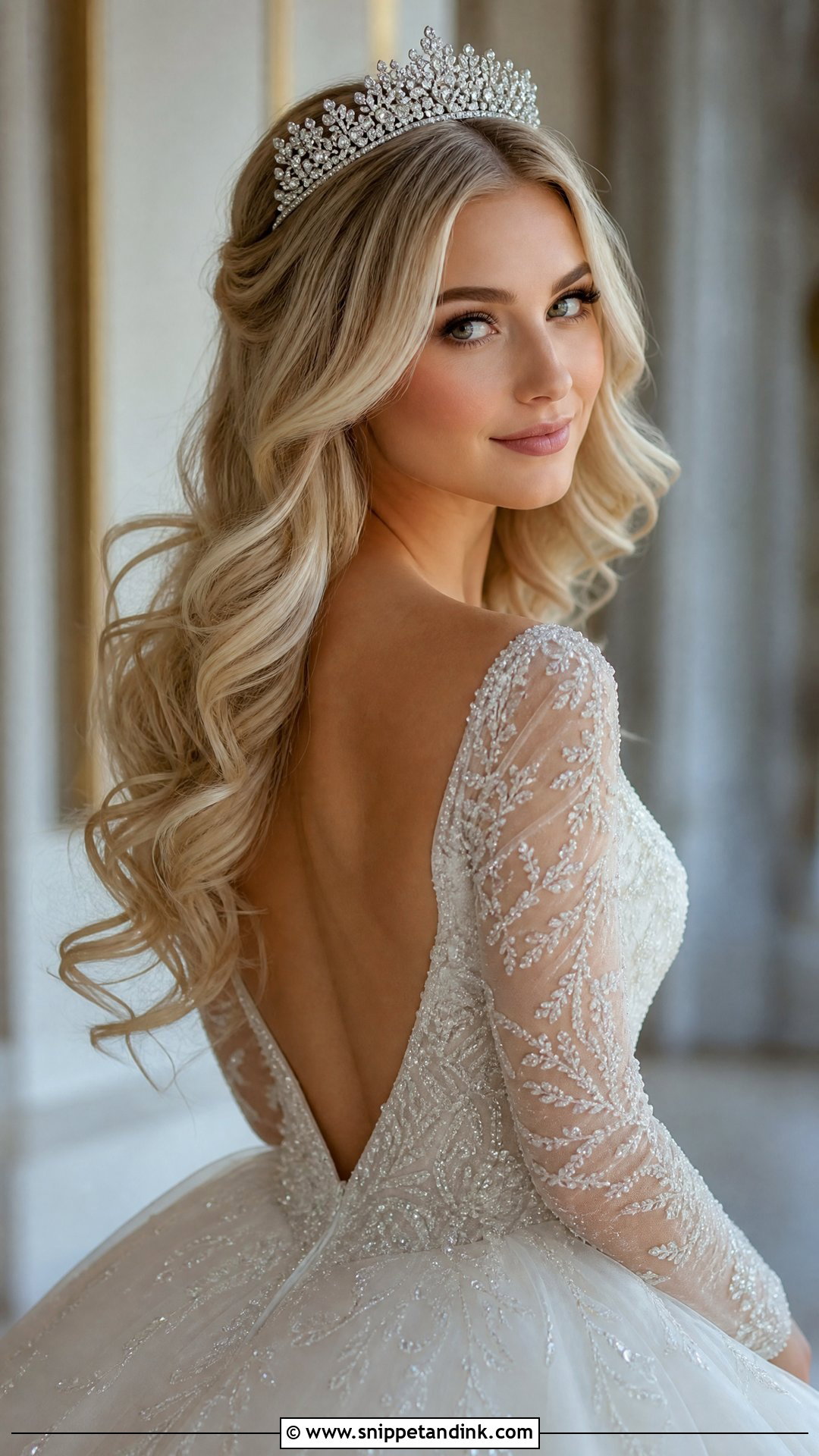 Wedding Hair Down With Tiara - Snippet and Ink - 20 Long Hair Wedding Styles All Down