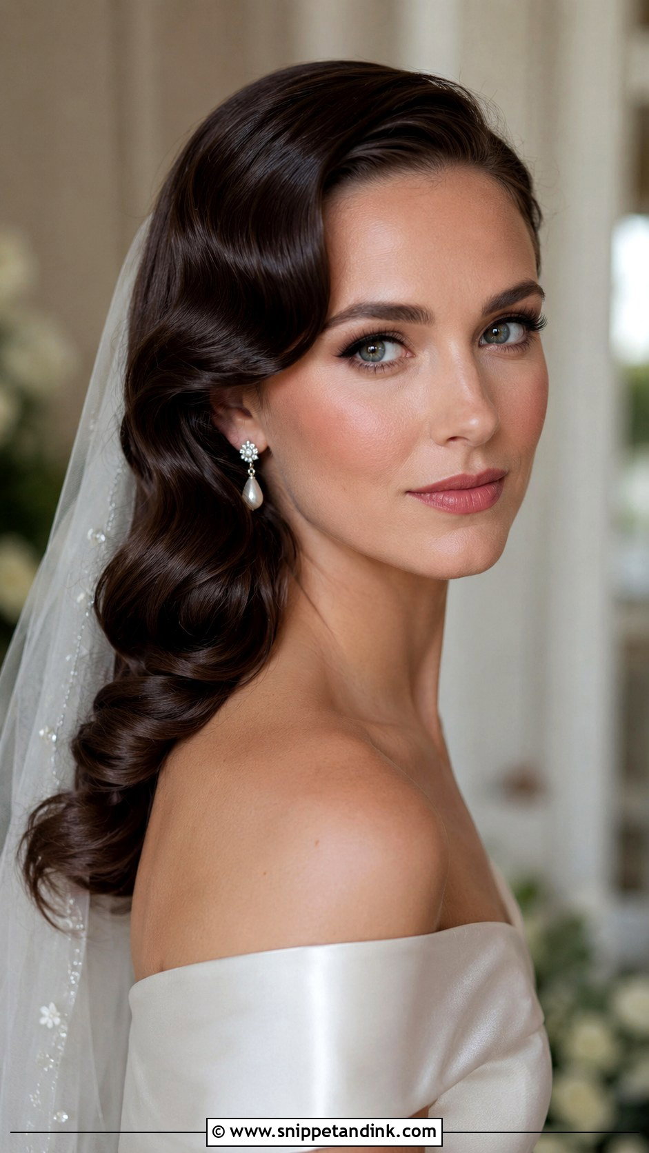 Wedding Hair Down With Vintage Waves - Snippet and Ink - 15 Wedding Bridal Hair Down Ideas