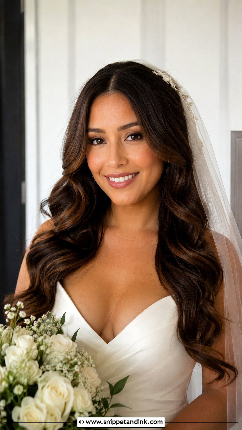 Wedding Hair Down With Waves - Snippet and Ink - 15 Romantic Waves Wedding Hair