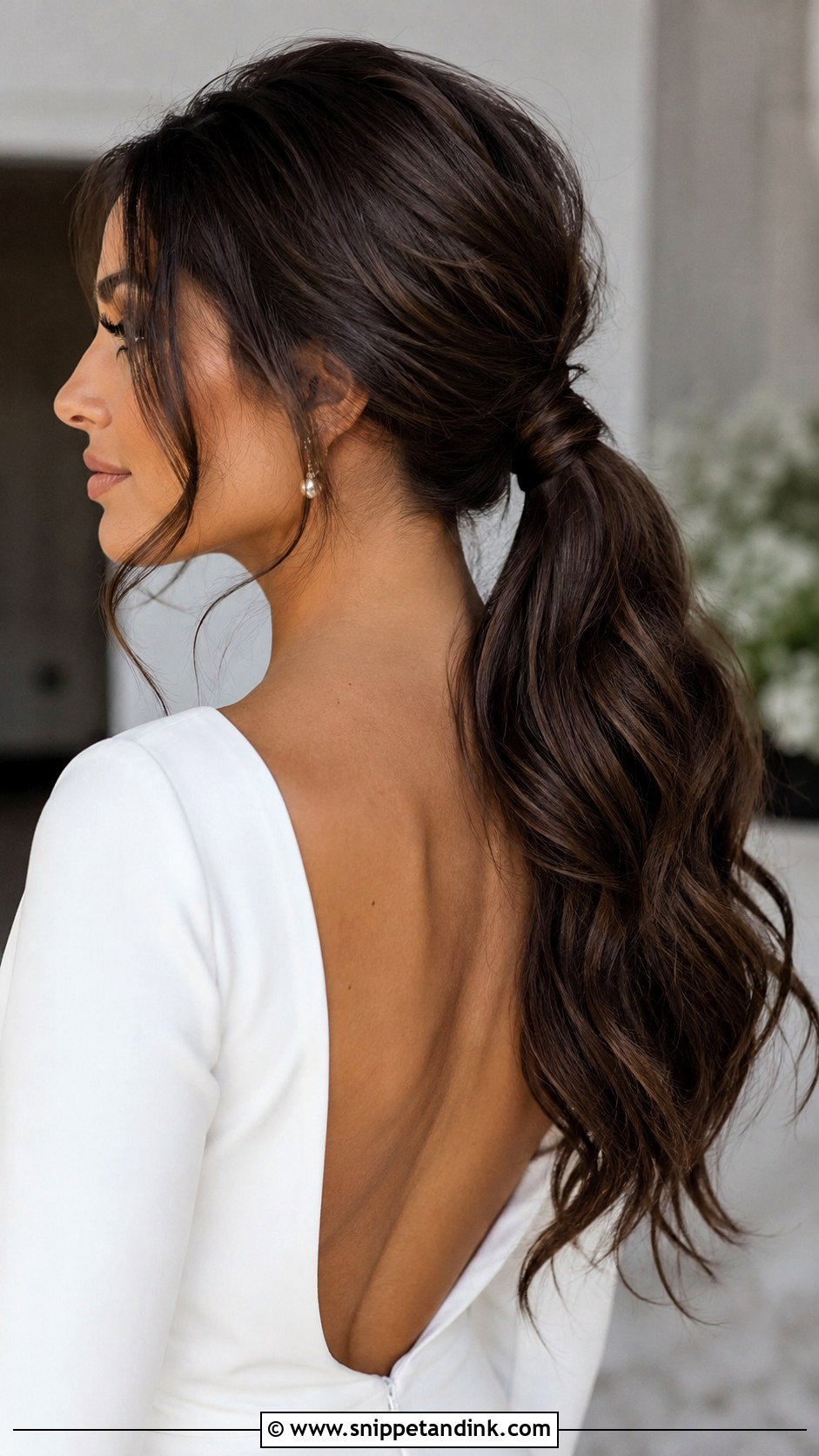 Wedding Hair Low Ponytail With Front Pieces - Snippet and Ink - 15 Wedding Hair From Front View Ideas